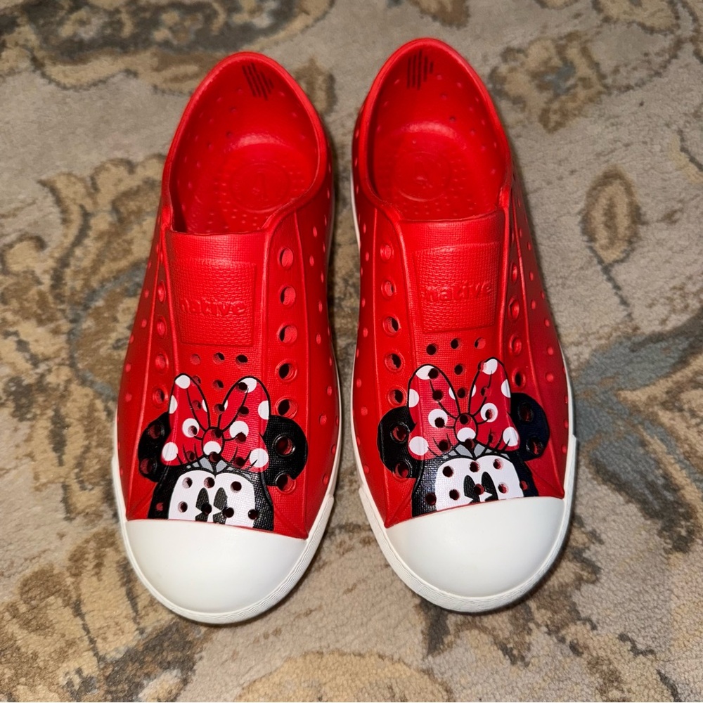 Native Shoes Red and White Minnie Mouse Sneakers